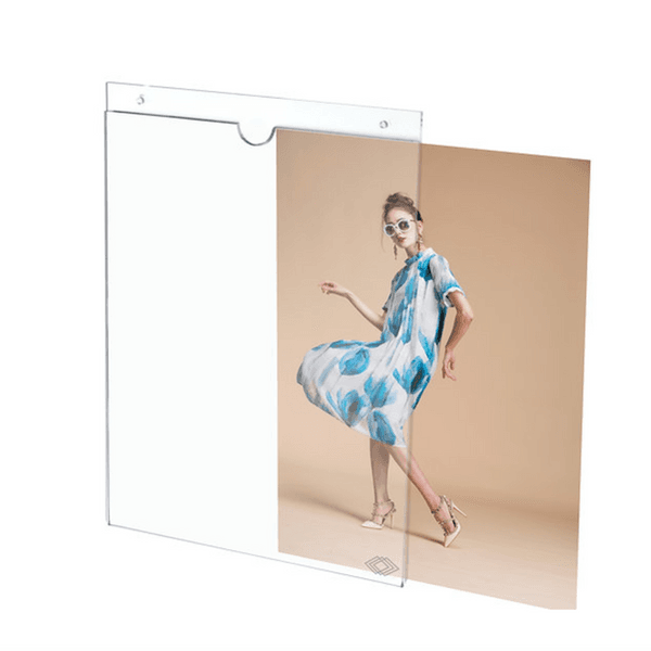Porta Hoja de Acrílico Transparente Tamaño Carta Vertical Para Pared