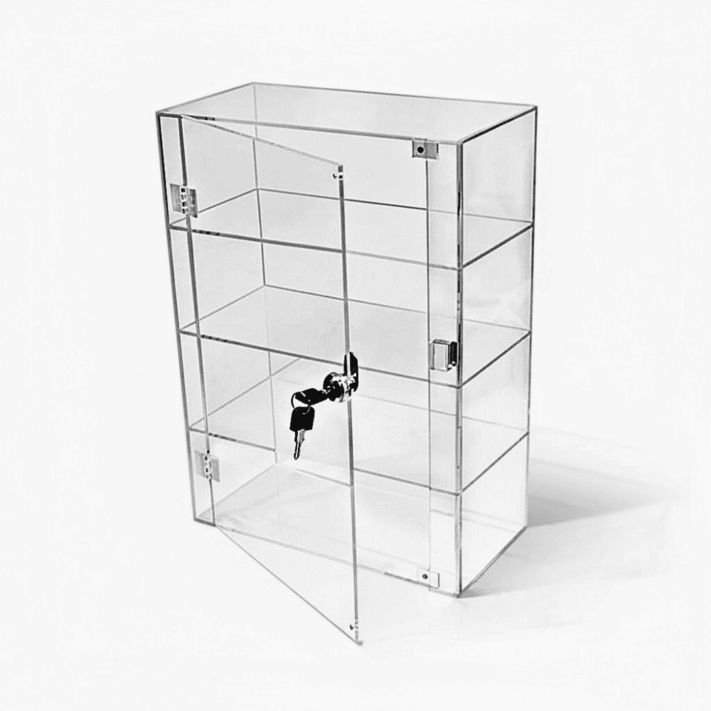Vitrina en Acrílico transparente, 4 espacios